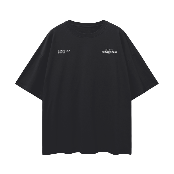 'STRENGTH IN MOTION' OVERSIZED TEE IN BLACK